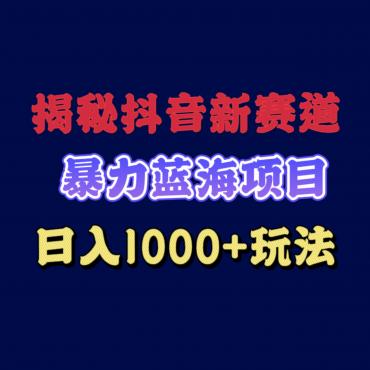 揭秘抖音新赛道 暴力蓝海项目 日入1000+ 玩法