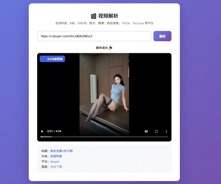 全网视频解析去水印免费API接口